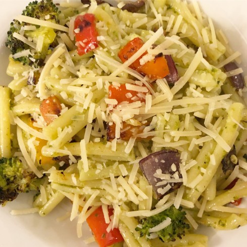 Roasted Veggie Pesto Pasta